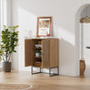 Rustic Oak Finish 2 Door Sideboard Multi Storage Cabinet Dinning Room, Hallway