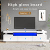 Modern 70 inch TV Stand Media Console Table Cabinet w/ Storage Drawer LED Light