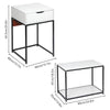 Modern Nest of 2 Side Table Table Set 2-in-1 Coffee Table Living Room White
