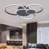 Modern LED Ceiling Light 3/5 Rings Chandelier Living Room Bedroom Pendant Lights