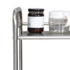 3 Tiers Storage Racks Holders ABS Stainless Steel Trolley with Wheels Kitchen