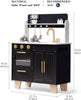 Wooden Toy Kitchen for Kids, Modern Marble-Style Play Kitchen Set for Kids 3+