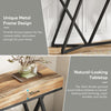 Tribesigns 140cm Console Table, Wood with Unique Metal Base, Industrial Style