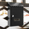 Lockable Metal Secure Mailbox Letter Post Box Wall Hanging Garden Gate Ornament