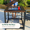 Outdoor Fire Pit Garden BBQ Patio Heater Storage Large Metal Table Log Burner