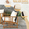4Pcs Outdoor Rattan Patio Sofa Set Garden PE Wicker Chair Table Set w/Cushions