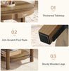 Round Coffee Table, 2-Tier Rustic Wooden Center Cocktail Table for Living Room