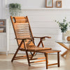 Bamboo Recliner Chair Outdoor Sun Lounger Garden Patio Adjustable Foot Rest UK