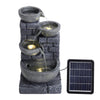 Solar Powered Water Feature Fountain Outdoor Garden Cascade Tiered Patio Decor