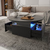 Coffee Table with LED Lights Cocktail Sofa Center Table for Living Room Black