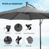 3M Garden Cantilever Parasol w/ LED Lights Outdoor Banana Hanging Tilt Crank