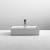 Rectangle Countertop Vessel Wash Basin 500mm White Ceramic Bathroom Sink