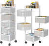 6 Tier Kitchen Rotating Storage Trolley Cart Utility Vegetable Mobile Shelf Rack