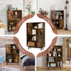 Wooden Storage Cabinet 4-Tier Bookshelf Cupboard Tall Sideboard Display Rack