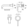 Bathroom Brass Concealed Basin Mixer Taps Sink Faucet Swivel Spout,Brushed Gold