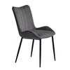 2pcs Dining Chairs Set Velvet Upholstered Seat Back Metal Legs Reception Chair