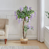 Artificial Wisteria Flower Tree Realistic Fake Potted Blossom Plant In/Outdoor