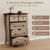 98cm Farmhouse Chest of Drawers Storage Organizer w/ Anti-tipping Kit-Coffee