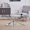 120cm Rectangle Glass Coffee Table Modern Office Living Room Furniture X Legs UK