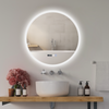 Illuminated Bathroom Mirror LED Light Demister Touch Sensor Time Display