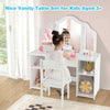 Toddler Vanity Table and Chair Set Princess Makeup Vanity Set-White
