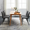 2x Grey Dining Chairs Faux Leather High Back Armless Dinging Room Line Design
