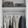 Matte 3 Door Wardrobe White Storage Cupboard with Shelves Rail Bedroom Furniture