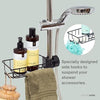 Shower Storage Caddy Screws onto Shower Pole No Drill Bathroom Shelf