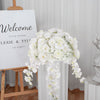 Single Artificial Flower Ball Wreath Topiary Orchid Roses Vine Plants Shop Decor