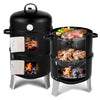 New 3-in-1 Charcoal BBQ Smoker Round Charcoal Barbecue Grill for Outdoor Camping