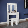 Vanity Dressing Table Stool Set Makeup Mirror/Drawers/Dimmabl 3 Colors LED Light