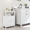 Modern Storage Cabinet w/2Doors & Open Compartment-White