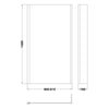Bath Shower Fixed Screen L Shape 800mm Brushed Brass Square Glass Return Panel