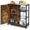 Industrial Storage Cabinet Freestanding Kitchen Cupboard w/3 Open Shelves & Door