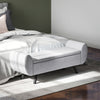 Storage Ottoman with Armrest, Upholstered Linen Storage Bench