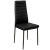 3 sizes Black Glass Dining Table and 4/ 6 Faux Leather Chairs Set Home Furniture