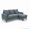 Modern L-Shaped Corner Sofa 2 3 Seater Armchair Couch With Footstool