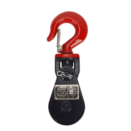 2T 4000 Lbs Heavy Duty Winch Snatch Pulley Block Lifting Pulley Hook 3