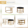 Set of 2 Nesting Coffee Table Round Stacking Side End Table White Black