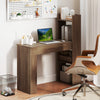 110 CM Study Writing Table with Side 4-Tier Storage Shelves-Oak