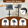 2x Bar Stool Velvet Breakfast Pub Chair 360° Swivel Gas Lift Stool with Backrest