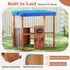 Kids Gas Station Playhouse Outdoor Pretend Playset with Gas Refueling Guns