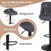 Ralex-chair Bar Stools Set of 2,Swivel Counter Height Barstools with Back,Black