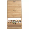 3 Drawer Shoe Cabinet Storage Cupboard Unit Shoe Rack Wooden Stand Organiser