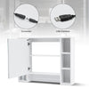 White Bathroom Cabinet Wall Mounted Mirrored LED Door Storage Cupboard w/ Shelf