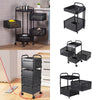 Kitchen Rotating Trolley Shelf Vegetable Fruit Basket Storage Rack Square Holder