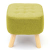 Linen Fabric Padded Stool Bench Footstool Pouffe Footrest Living Room Bedroom