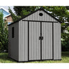 Gabled Plastic Tool Shed 8x8FT with Foundation Lock for Outdoor Garden Storage