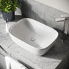 Modern Rectangular Curved Bathroom Counter Top Sink Wash Basin White Ceramic UK