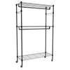 Heavy Duty Metal Double Rods Clothes Rack Garment Hanging Shelf Display Stand